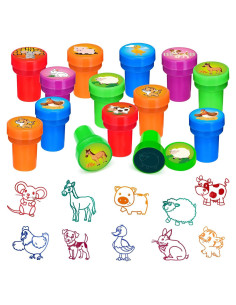 Sellos de Animales de Granja Cinrobiye 24 Pcs para Niños