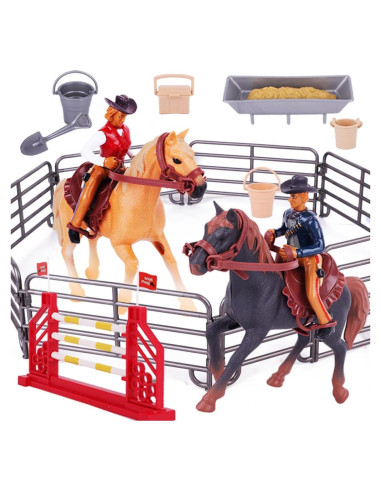 Set Juguetes Rodeo Oeste Peagprav Jinete y Caballo 12.7cm