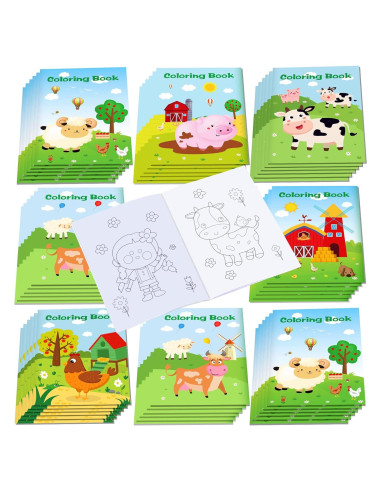 12 Libros para Colorear de Animales de Granja - Littkeef