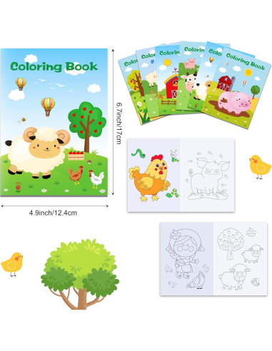 12 Libros para Colorear de Animales de Granja - Littkeef