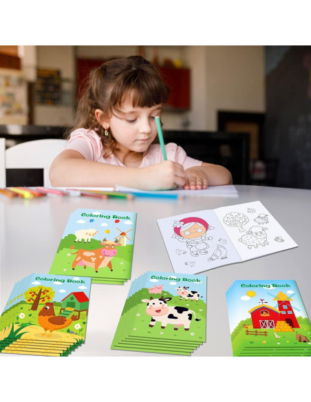 12 Libros para Colorear de Animales de Granja - Littkeef