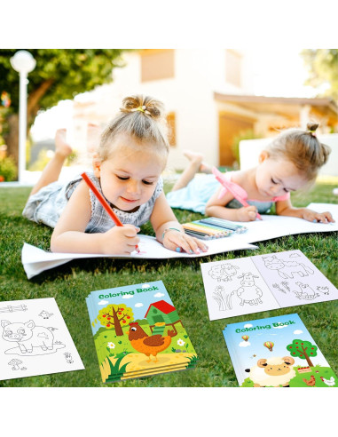 12 Libros para Colorear de Animales de Granja - Littkeef