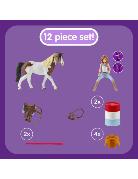 Set de Caballo Schleich Hannah 12 Piezas Rodeo Juguete