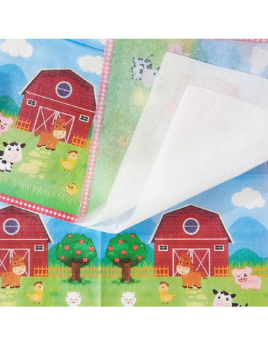 WERNNSAI Platos y Servilletas de Granja 48PCS Fiesta Infantil