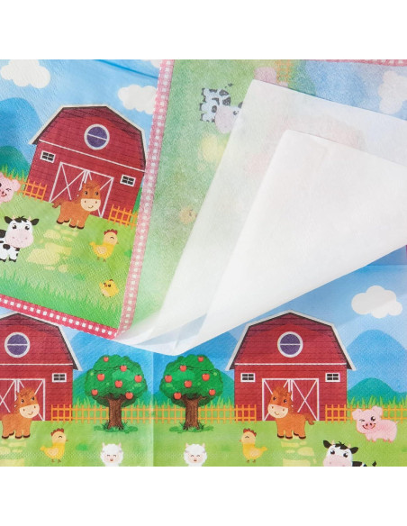 WERNNSAI Platos y Servilletas de Granja 48PCS Fiesta Infantil