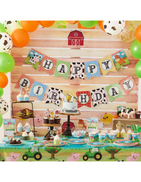 WERNNSAI Platos y Servilletas de Granja 48PCS Fiesta Infantil