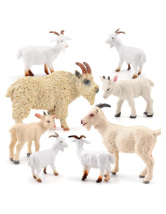 Conjunto de 8 Figuras de Cabra LC JoyCre Juguetes de Granja