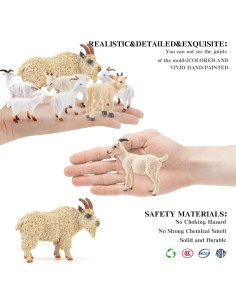 Conjunto de 8 Figuras de Cabra LC JoyCre Juguetes de Granja 2