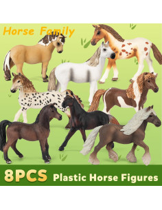 Juego de Caballos 8 en 1 TikOnsYol con Establo 12,7 cm 2