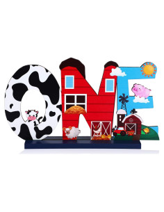 Centro de Mesa de Animales de Granja - Decoración de Madera