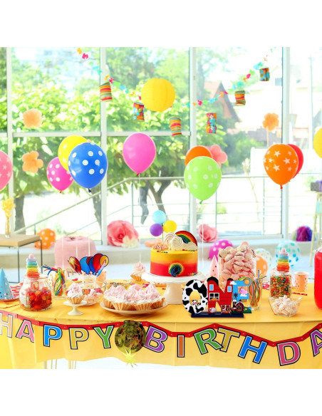 Centro de Mesa de Animales de Granja - Decoración de Madera