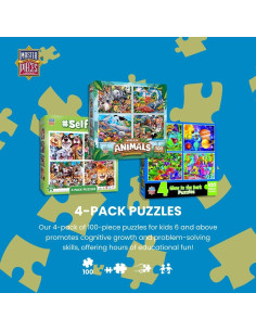 MasterPieces Rompecabezas 4 en 1 para Niños 100 Piezas 2