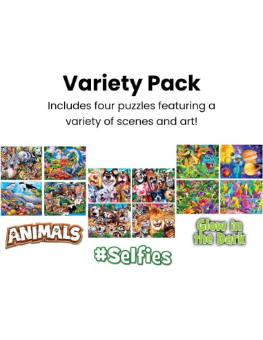 MasterPieces Rompecabezas 4 en 1 para Niños 100 Piezas