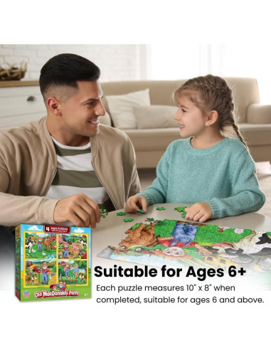 MasterPieces Rompecabezas 4 en 1 para Niños 100 Piezas
