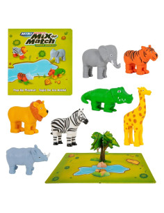 Juguetes Magnéticos Mini Selva - 7 Animales + Tapete