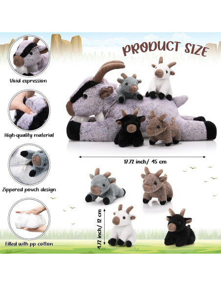 Conjunto de Juguetes de Peluche Cabra HyDren 5 Piezas 45 cm