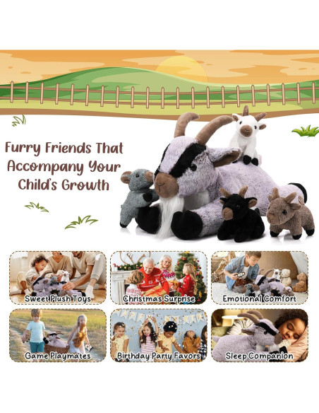 Conjunto de Juguetes de Peluche Cabra HyDren 5 Piezas 45 cm