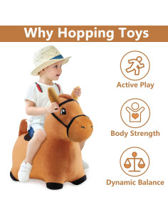 Caballo Saltarín Marrón iPlay, Juguete Inflable para Niños 2
