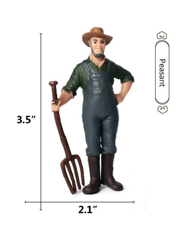 5 Figuras de Agricultores Pintadas a Mano L.DONG 19.8x13.9 cm