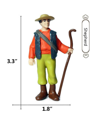 5 Figuras de Agricultores Pintadas a Mano L.DONG 19.8x13.9 cm