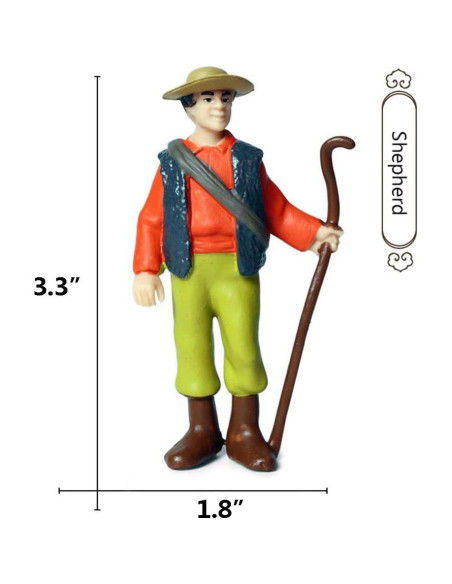 5 Figuras de Agricultores Pintadas a Mano L.DONG 19.8x13.9 cm