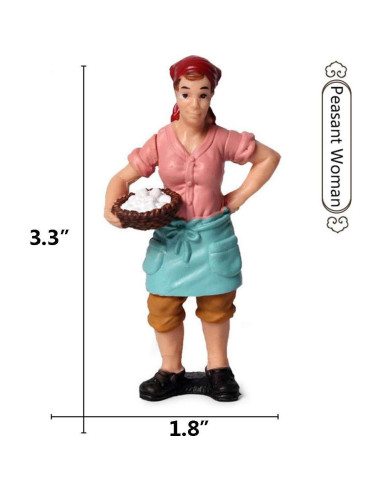 5 Figuras de Agricultores Pintadas a Mano L.DONG 19.8x13.9 cm