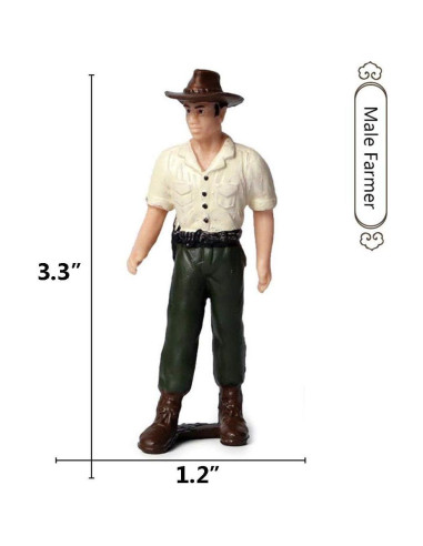 5 Figuras de Agricultores Pintadas a Mano L.DONG 19.8x13.9 cm