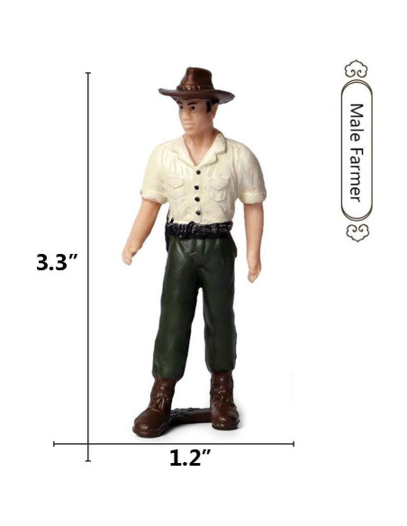 5 Figuras de Agricultores Pintadas a Mano L.DONG 19.8x13.9 cm