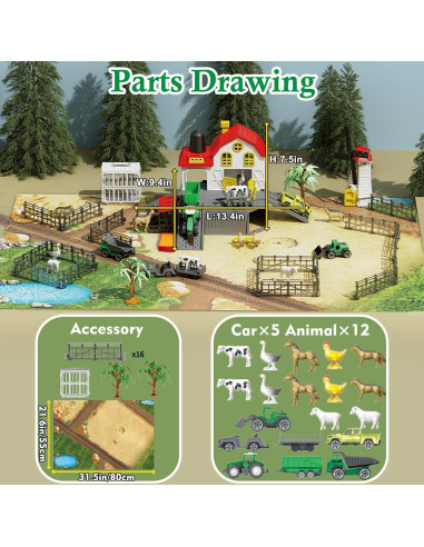 Juego de Juguetes de Granja Frontoytall - 49 Piezas Educativas