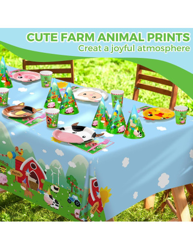 Juego de Platos Desechables COYLAPY Fiesta Animales Granja 24p