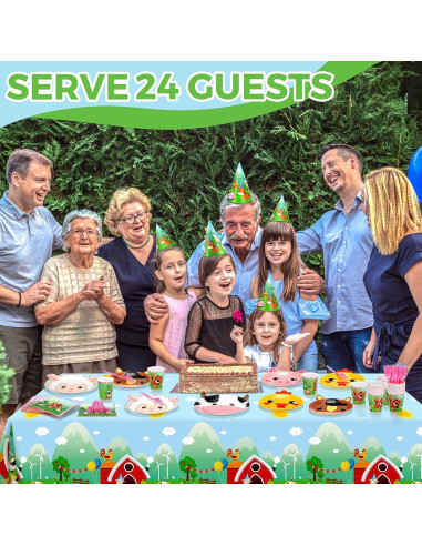 Juego de Platos Desechables COYLAPY Fiesta Animales Granja 24p