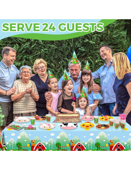 Juego de Platos Desechables COYLAPY Fiesta Animales Granja 24p