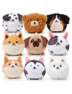 Libima Mini Llaveros de Peluche de Perro 9 Pcs 8 cm