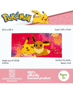 Toalla de Playa Pokémon Franco 147x71 cm Suave Algodón 2