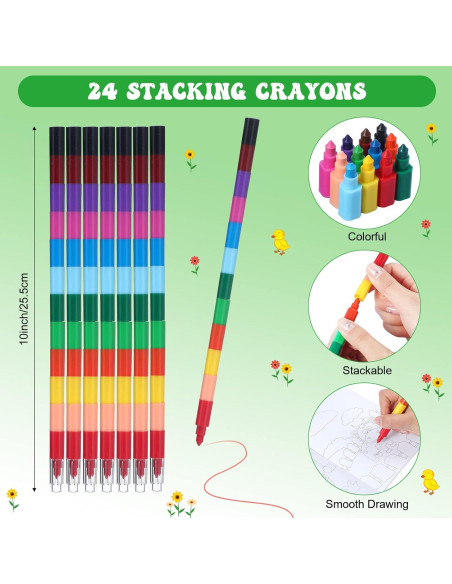 24 Pzs Libro para Colorear Animales de Granja + Crayones