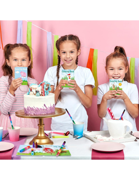 24 Pzs Libro para Colorear Animales de Granja + Crayones