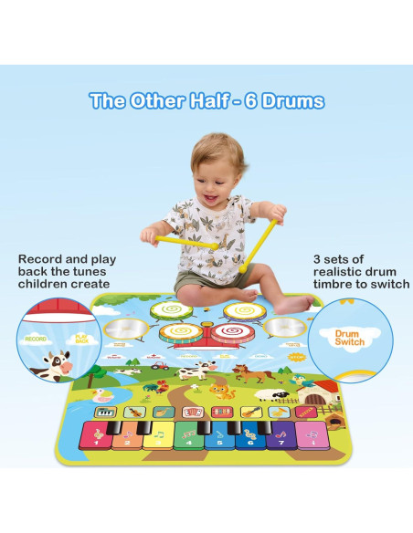 Alfombrilla Musical Foki 90x70 cm para Niños 1-5 Años