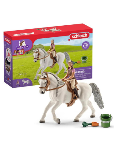 Juego de Caballos Schleich 7 Piezas con Jinete y Yegua