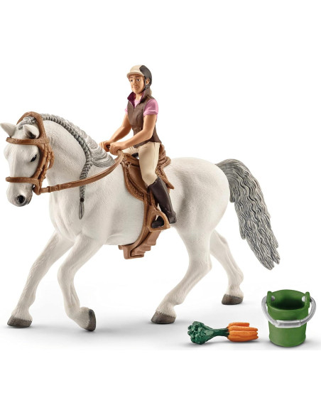 Juego de Caballos Schleich 7 Piezas con Jinete y Yegua