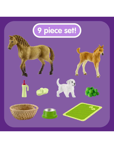 Juego de Cuidado de Caballos Schleich - 9 Piezas para Niños