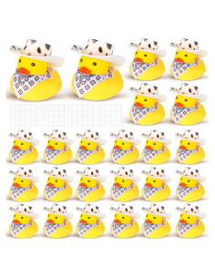 24 Patitos de Goma Vaqueros con Sombrero y Bufanda