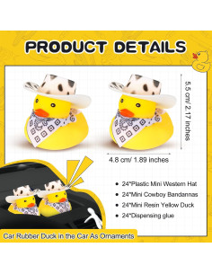 24 Patitos de Goma Vaqueros con Sombrero y Bufanda 2