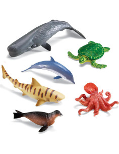 Figuras Jumbo Animales del Océano Recursos de Aprendizaje 6 Piezas 2