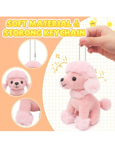 Juego de 12 Mini Perros de Peluche HAPGFS con Casa