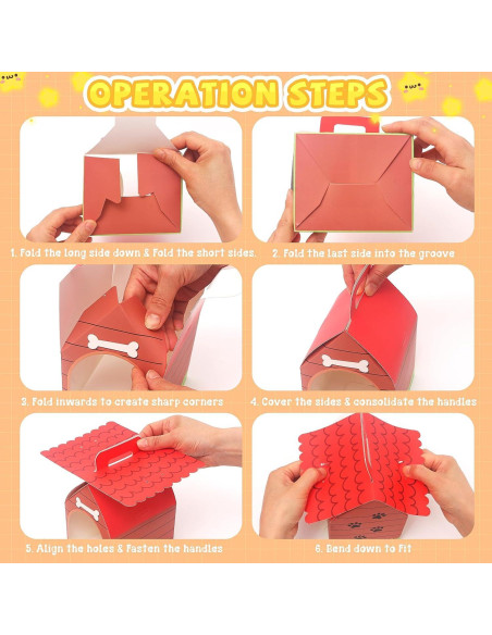 Juego de 12 Mini Perros de Peluche HAPGFS con Casa