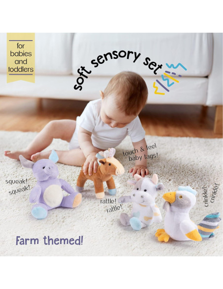 Juguetes de Desarrollo Animales de Granja Plush Creations 0+