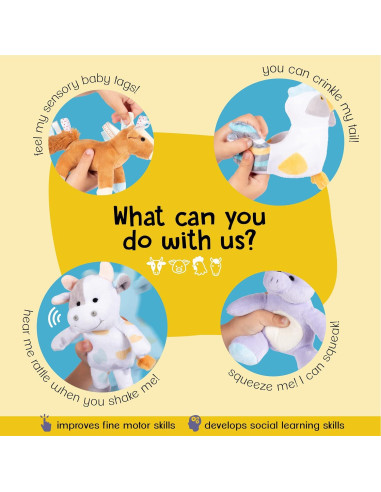 Juguetes de Desarrollo Animales de Granja Plush Creations 0+