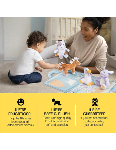 Juguetes de Desarrollo Animales de Granja Plush Creations 0+