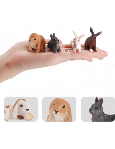 Figuras de Conejos 6PCS LC JoyCre Juguetes de Granja