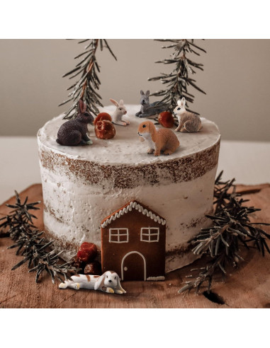 Figuras de Conejos 6PCS LC JoyCre Juguetes de Granja